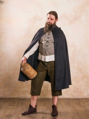 Cloak with hood, a part of fantasy-style Hobbit costume 