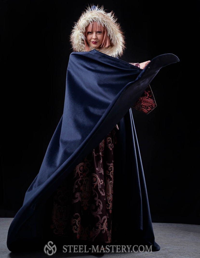 Medieval hooded cloak with fur  photo made by Steel-mastery.com