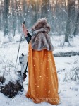 Medieval cloak with shoulder cape 