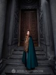 Medieval robe with detachable hood 