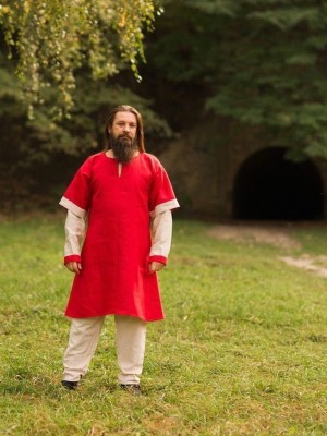 Tunic of medieval European man s suit.