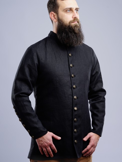 Medieval cotardie with stand-up collar