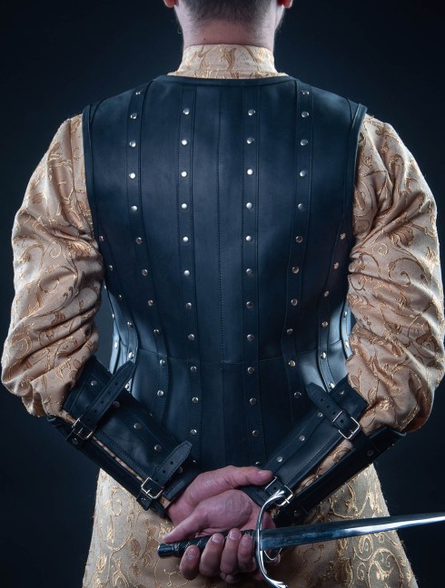 Leather vest and bracers in Renaissance style