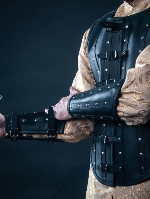 Leather vest and bracers in Renaissance style