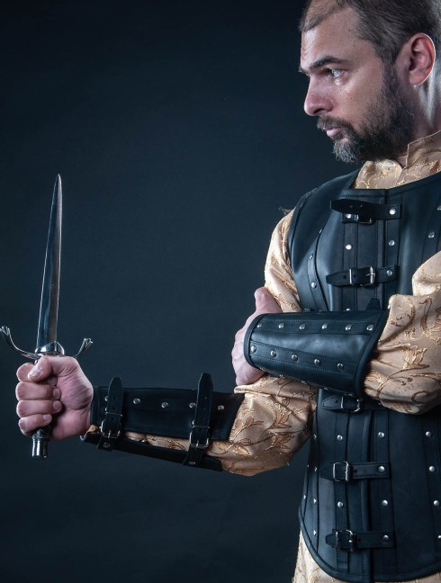 Leather vest and bracers in Renaissance style