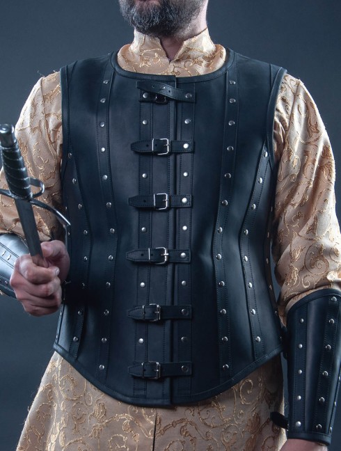 Leather vest and bracers in Renaissance style