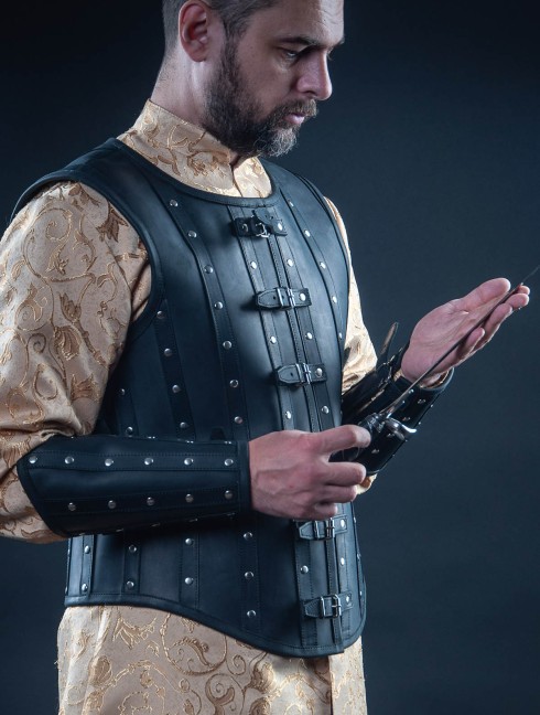 Leather vest and bracers in Renaissance style