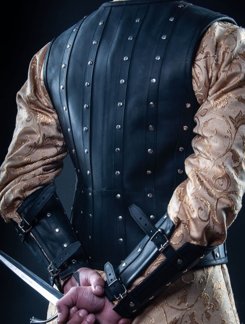 Leather vest and bracers in Renaissance style