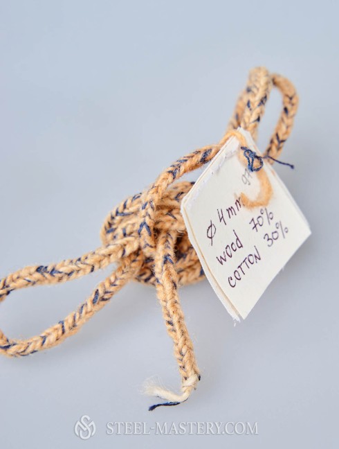 Sand with blue wood lacing cord