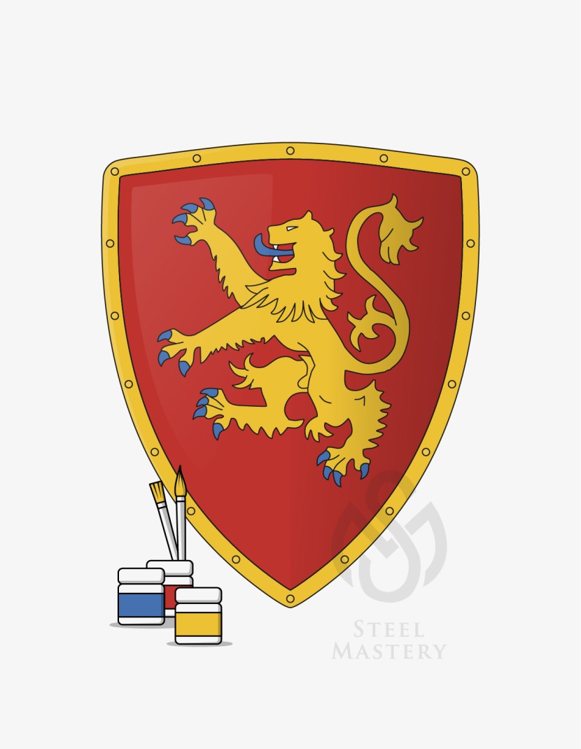 DIY Shield Coloring, Richard I the Lionheart Coat of arms, type 1 photo made by Steel-mastery.com