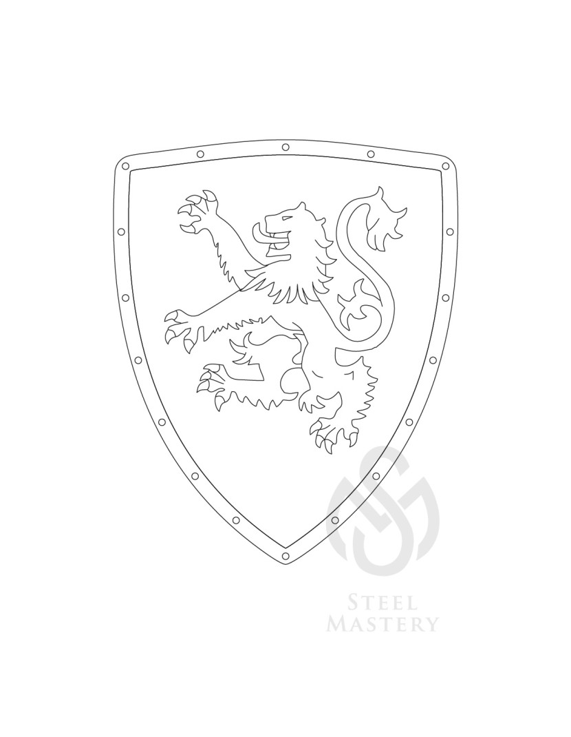 DIY Shield Coloring, Richard I the Lionheart Coat of arms, type 1 photo made by Steel-mastery.com