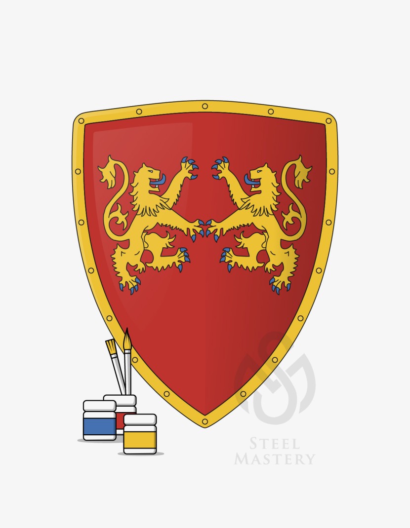 DIY Shield Coloring, Richard I the Lionheart Coat of arms, type 2 photo made by Steel-mastery.com