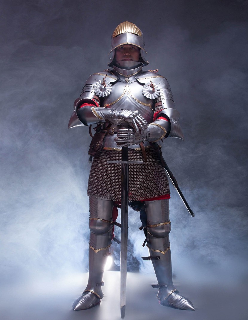 German gothic full plate armor photo made by Steel-mastery.com