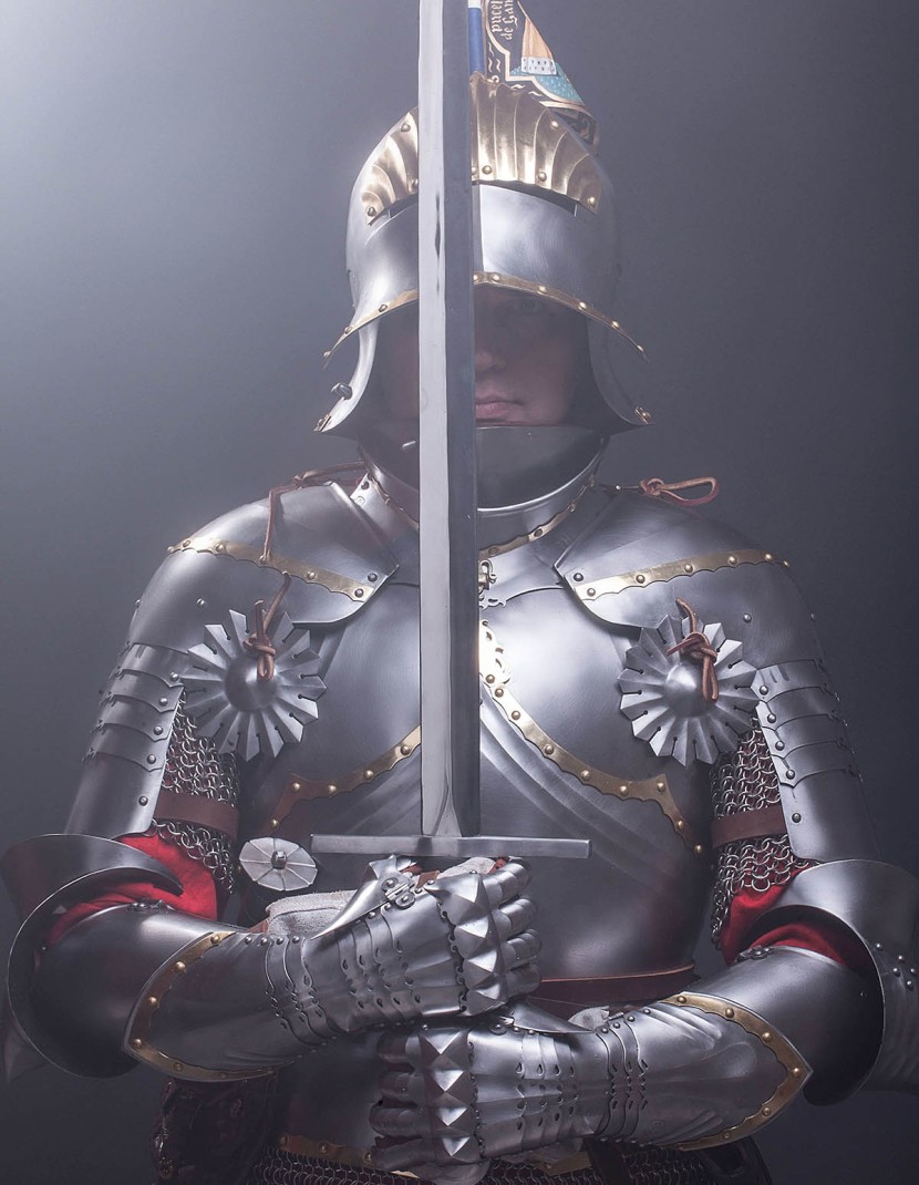 German gothic full plate armor photo made by Steel-mastery.com