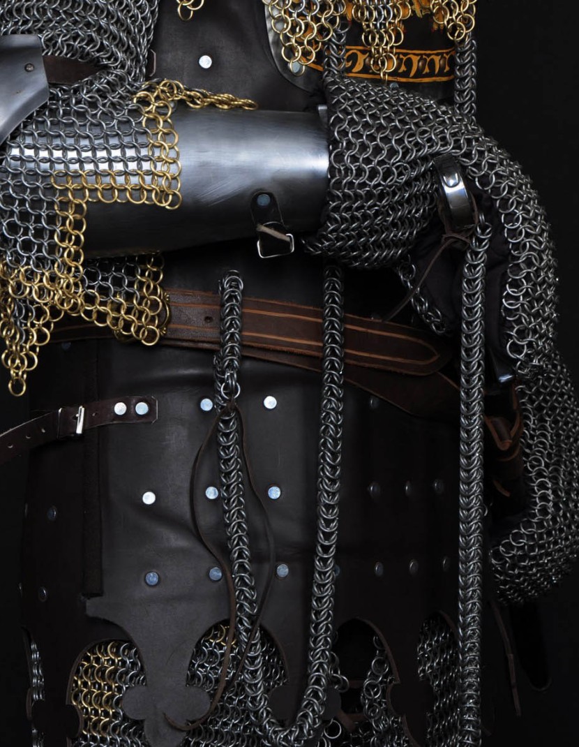 13 century European armour in colours of the English royal house photo made by Steel-mastery.com