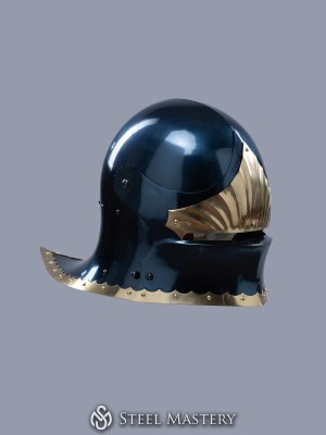 Sallet with brass leaves
