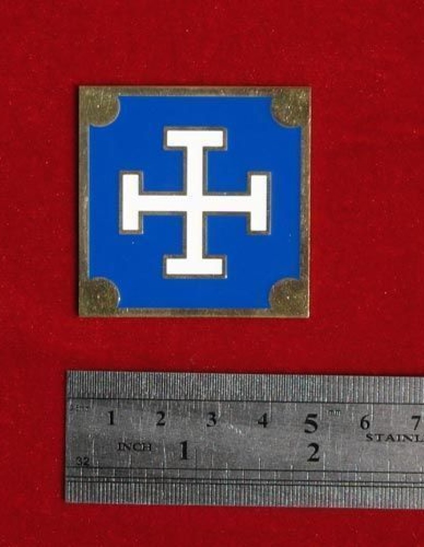 Brass belt plate with cross pattern photo made by Steel-mastery.com