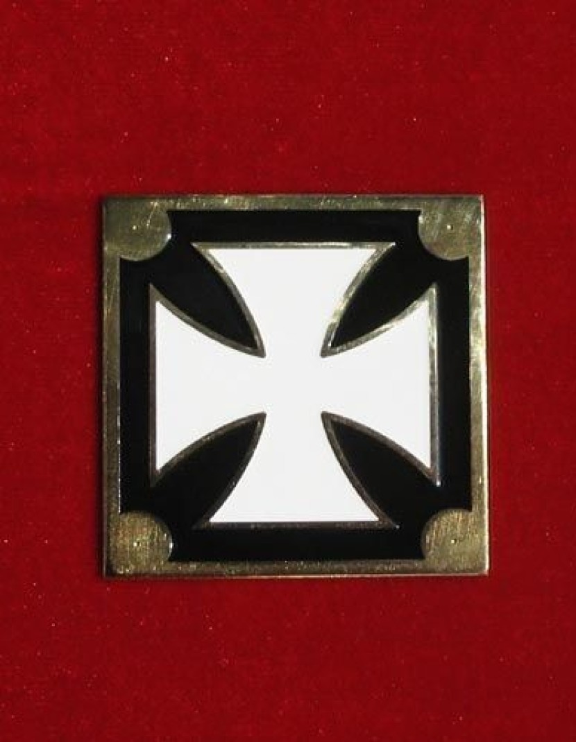 Brass Belt plate with Maltian cross pattern photo made by Steel-mastery.com