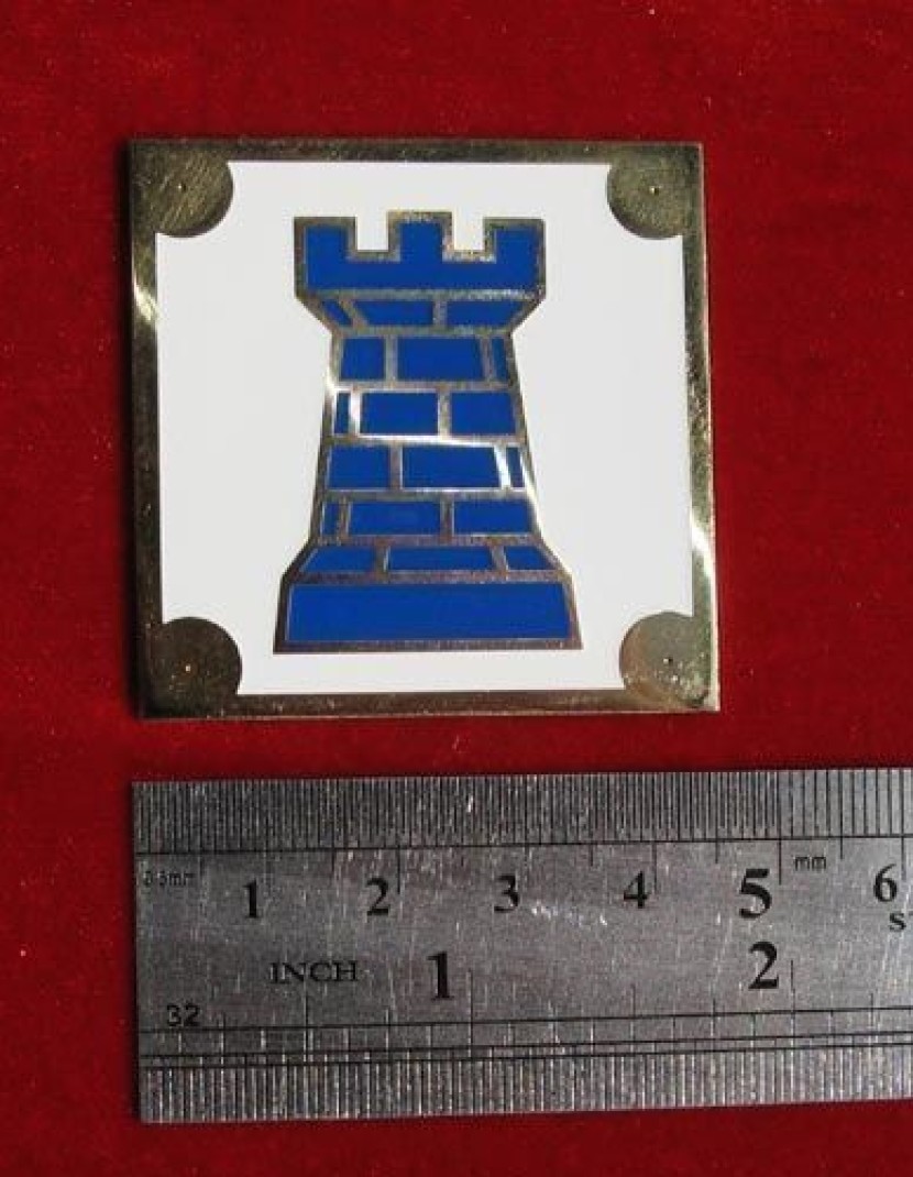Brass Belt plate with tower pattern photo made by Steel-mastery.com