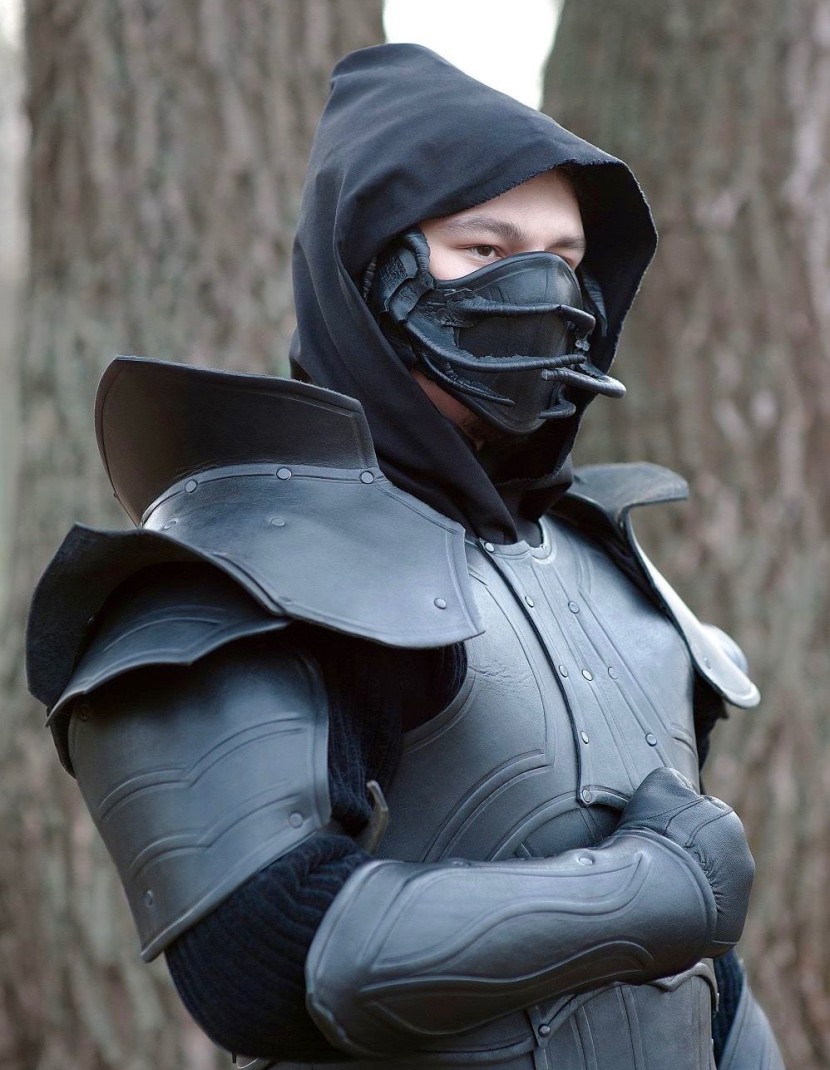 Leather spaulders, part of full LARP-armour. Variant II photo made by Steel-mastery.com