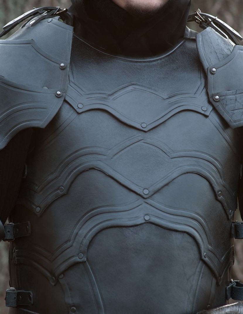 Leather spaulders, part of full LARP-armour. Variant III photo made by Steel-mastery.com