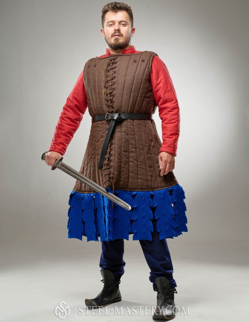 Sleeveless gambeson with festoons, XII-XIII centuries photo made by Steel-mastery.com