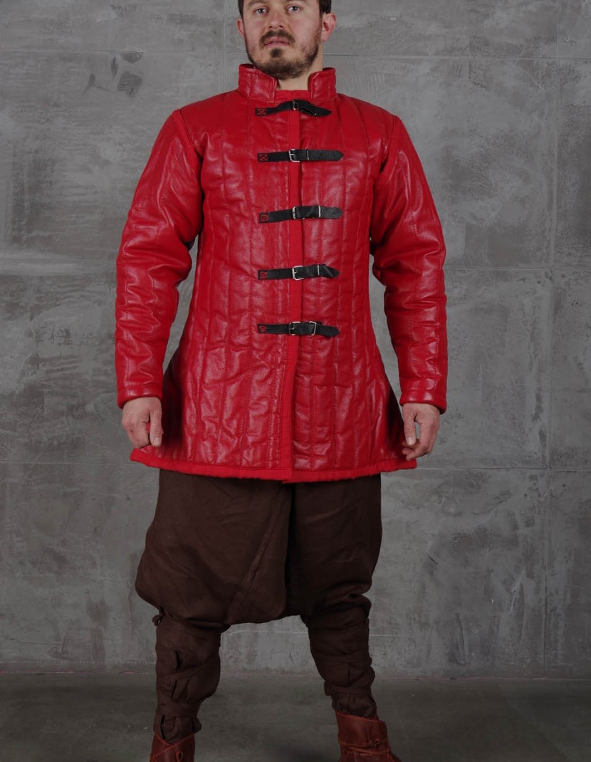 Medieval leather gambeson photo made by Steel-mastery.com