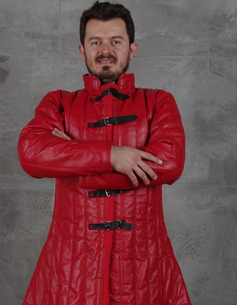 Medieval leather gambeson photo made by Steel-mastery.com