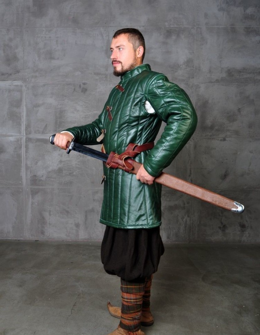 Medieval leather gambeson photo made by Steel-mastery.com