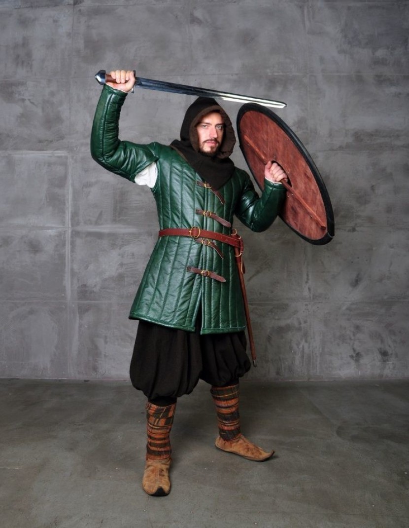 Medieval leather gambeson photo made by Steel-mastery.com