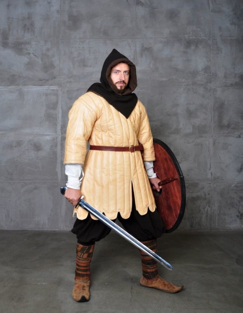 Medieval aketon of leather, XV century photo made by Steel-mastery.com