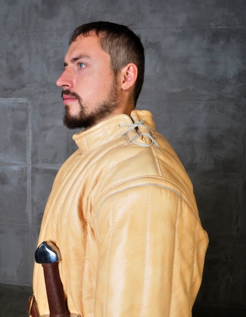 Medieval aketon of leather, XV century photo made by Steel-mastery.com