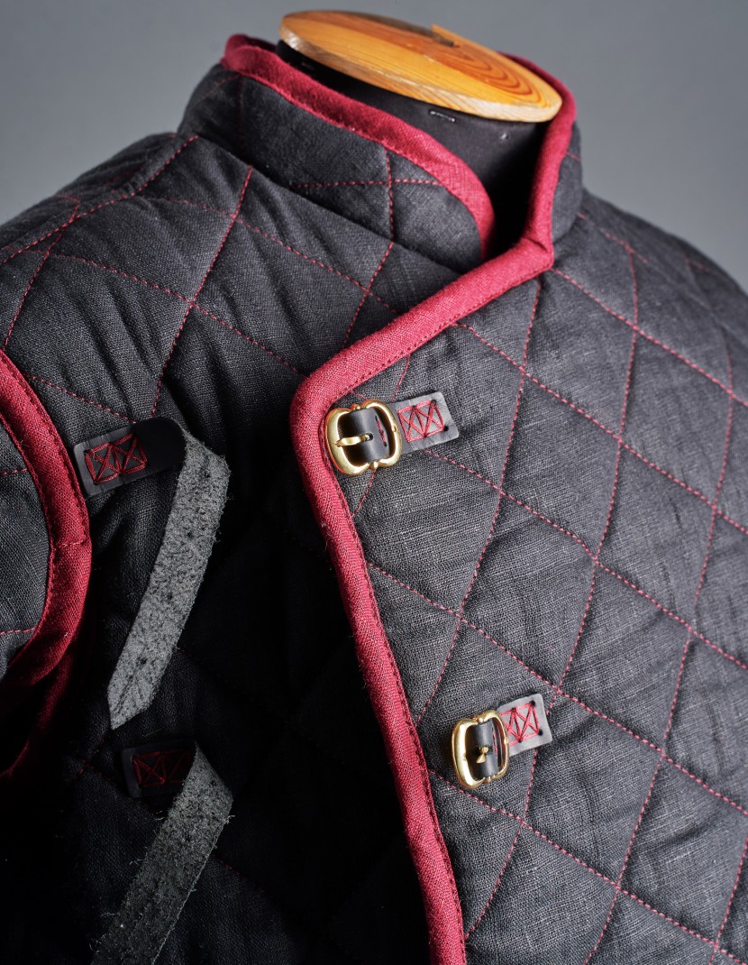 Short HEMA style gambeson with diamond stitching photo made by Steel-mastery.com