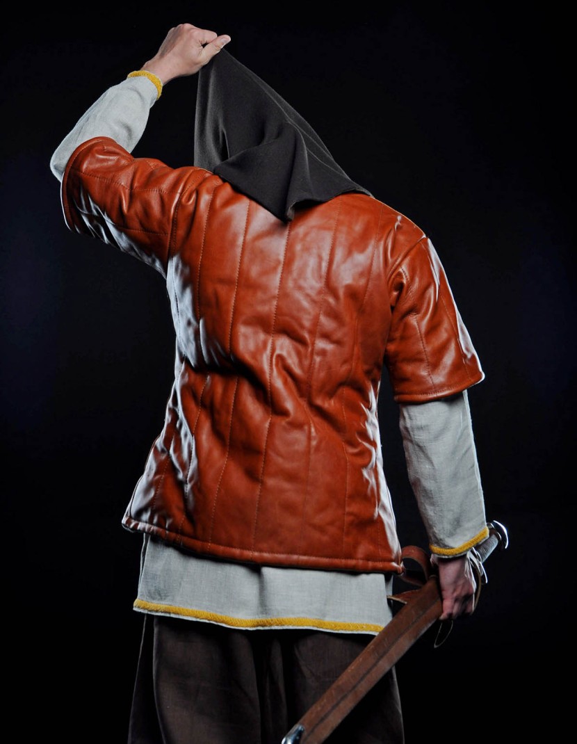 LEATHER VIKING GAMBESON photo made by Steel-mastery.com