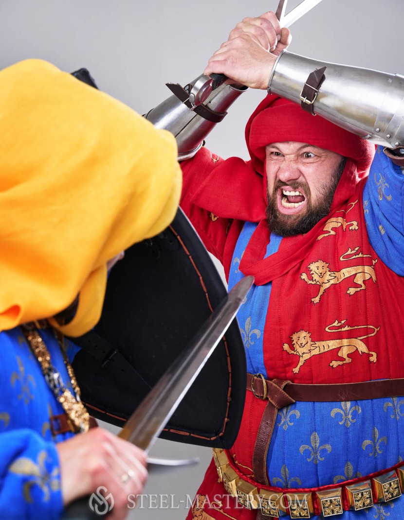 Costume of English knight from Battle of Poitiers, stylization photo made by Steel-mastery.com