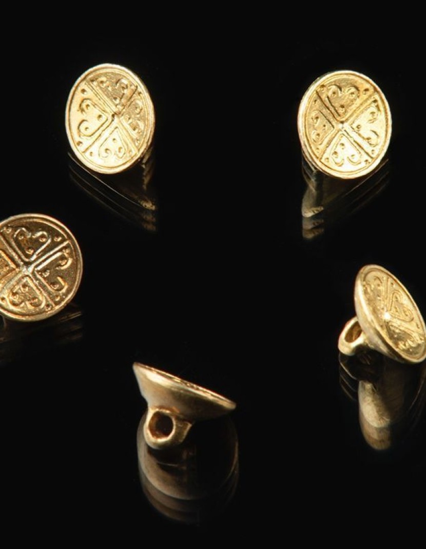  Medieval cast button with pattern, XIII-XV centuries 81 pcs  in stock  photo made by Steel-mastery.com