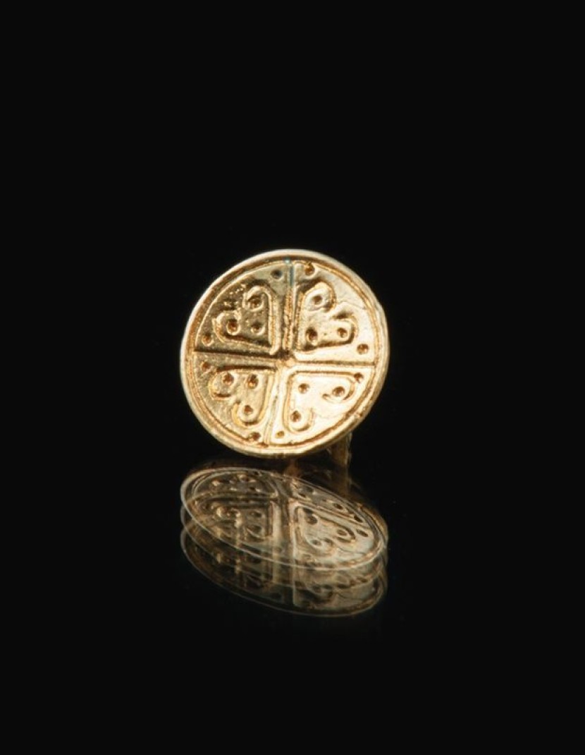  Medieval cast button with pattern, XIII-XV centuries 62 pcs  in stock  photo made by Steel-mastery.com