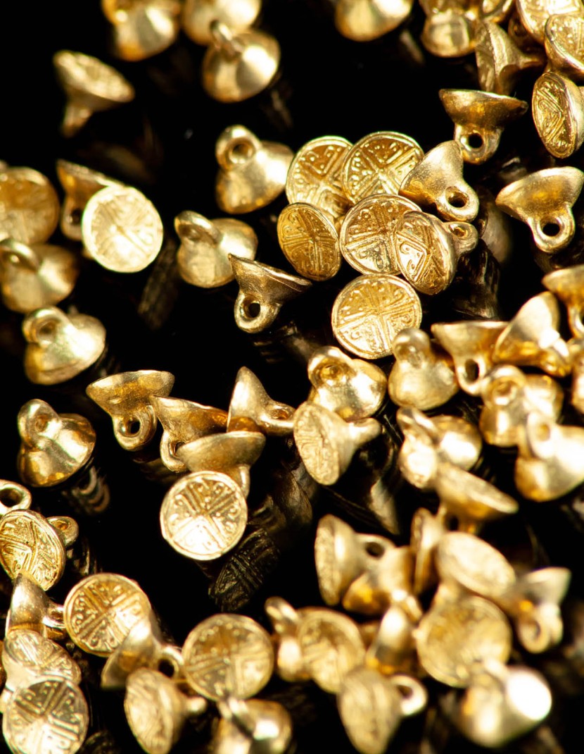 Medieval ornamented button, XIII-XV centuries 64 pcs  in stock  photo made by Steel-mastery.com