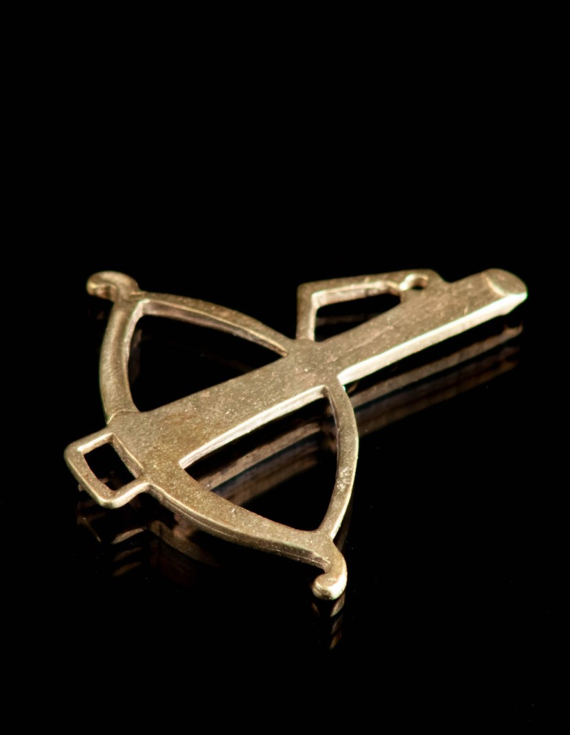 Medieval bronze badge “Crossbow”, XIV-XV centuries photo made by Steel-mastery.com