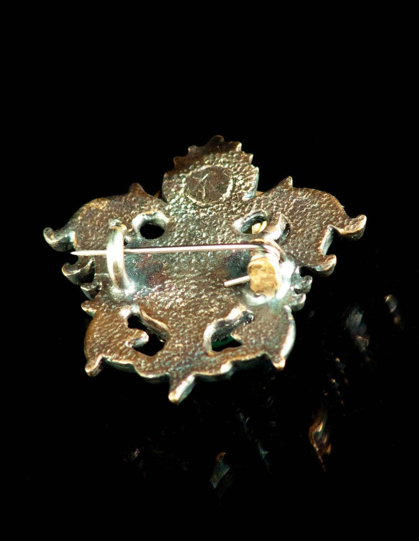 Medieval brooch with onyx, XV century photo made by Steel-mastery.com