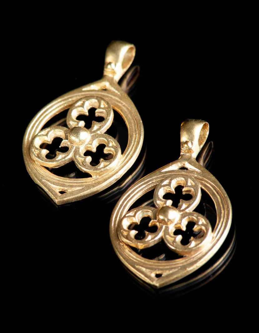 Medieval bronze girdle pendant in Gothic style, XIV-XV centuries 1 in stock photo made by Steel-mastery.com