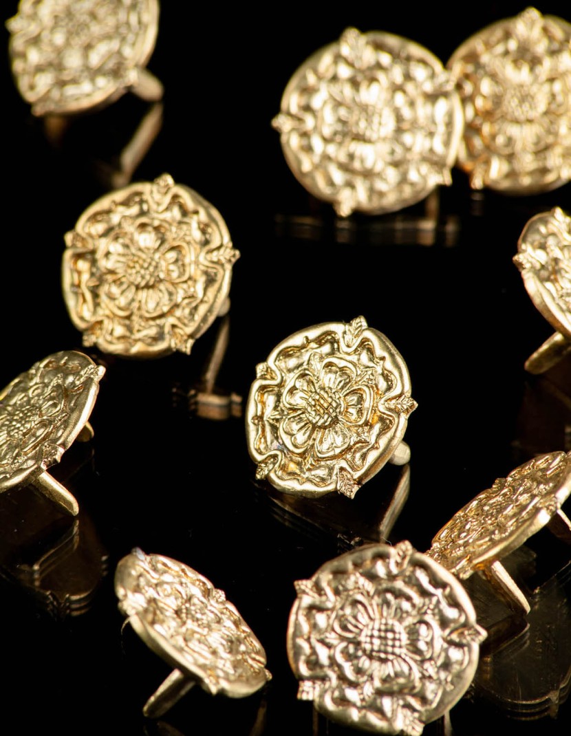 Medieval cast bronze mount “Rose”, XIV-XVI centuries (2 pcs) photo made by Steel-mastery.com