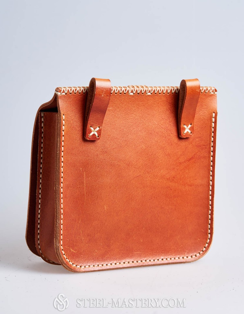 Vintage leather belt bag photo made by Steel-mastery.com