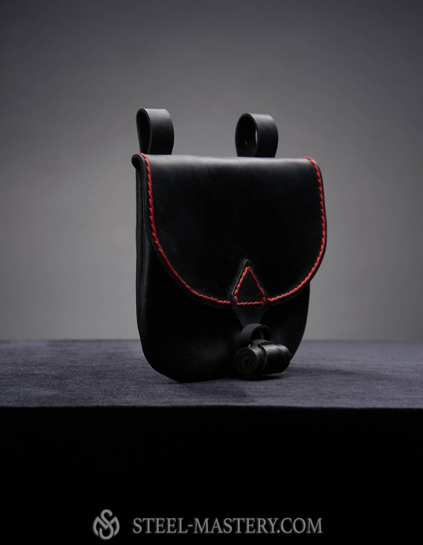 Handmade medieval belt bag photo made by Steel-mastery.com