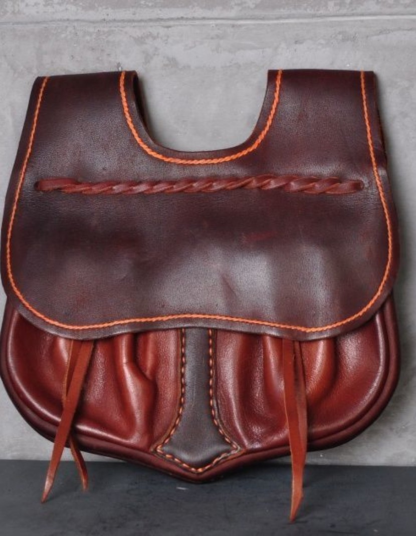 Brown leather belt pouch photo made by Steel-mastery.com