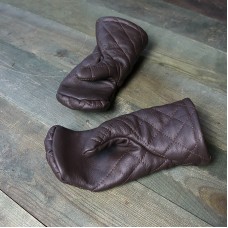 Leather mittens with diamond stitching - new item on our web-site!