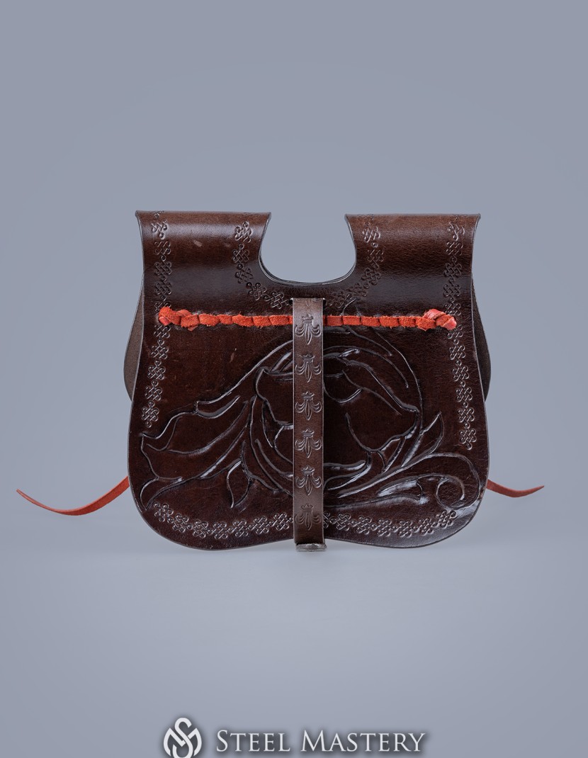 Floral Leather Kidney Pouch photo made by Steel-mastery.com