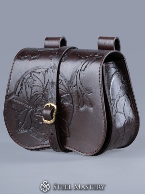 Bolsa de cuero medieval para cinturón