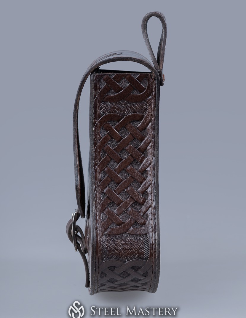 Embossed Celtic Leather Belt Pouch photo made by Steel-mastery.com