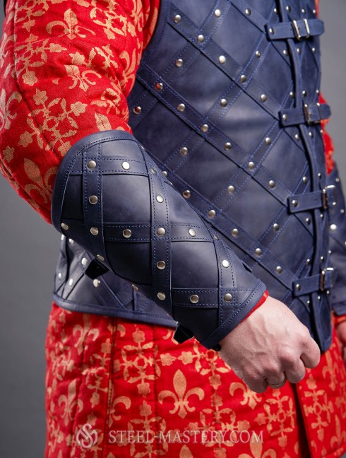 Leather bracers with diamond pattern 